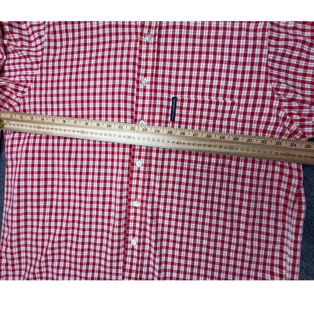 Vintage Abercrombie & Fitch The Big Shirt Men Red Gingham Check Button Down USA - Picture 5 of 7